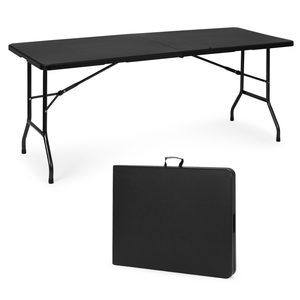 Homelux Masă de catering 180 cm, pliabilă în valiză, neagră