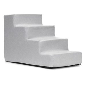 Scara pentru animale de companie, caini sau pisici, 4 trepte, antiderapanta, husa detasabila, inaltime 40 cm, gri deschis