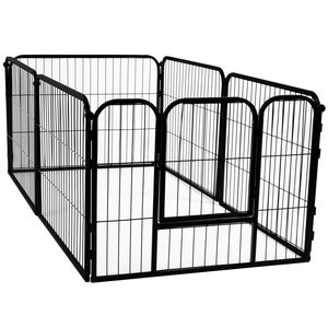 Tarc pentru animale de companie, din fier, forma configurabila, cu usa de acces, 3XL, 165x80x60cm, negru