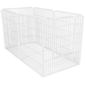 Tarc pentru animale de companie, din fier, forma configurabila, cu usa de acces, 4XL, 184x100x93cm, alb