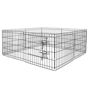 Tarc pentru animale de companie, din fier, forma configurabila, cu usa de acces, XXL, 120x120x60cm, negru