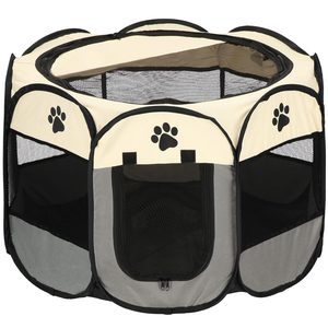 Tarc pliabil pentru animale de companie, diametru 73cm, gri crem