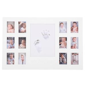 Kit amprenta mulaj manuta sau piciorus bebe si rama foto, 24x37cm, alb