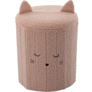 Taburet pentru copii, pliabil cu spatiu depozitare, 80kg, 28x34 cm, roz