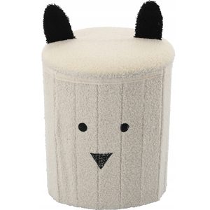 Taburet pentru copii, pliabil cu spatiu depozitare, 80kg, 28×34 cm, bej