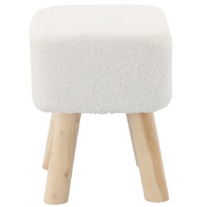 Taburet pentru copii, patrat, 26x26x34cm, maxim 50kg, alb