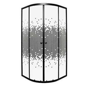 Kerra Cabină de duș curbată Pixel Black 90 fără cădiță de duș