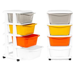 Homelux Dulap de depozitare a jucăriilor rulant cu sertare 4 piese, luminos 36x35.5x74 cm