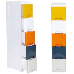 Homelux Dulap de depozitare a jucăriilor rulant cu sertare 5 bucăți, luminos 18x32x83 cm