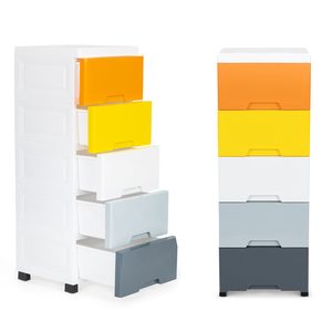 Homelux Raft extensibil cu 5 sertare și picioare cu roți multicolor