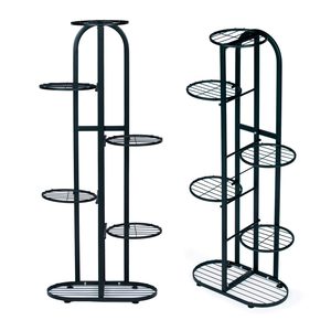 Homelux Suport metalic modern pentru flori 6 niveluri, negru
