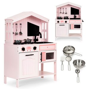 Homelux Bucătărie de jucărie din lemn, cuptor, arzătoare cu microunde, accesorii