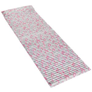 Saltea pentru plaja pliabila, din spuma, ultra-usoara, cu perna si maner de transport, 60x180cm, gri flamingo roz