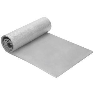 Saltea termoizolanta pentru camping sau plaja, 180x50 cm, spuma PE cu folie aluminiu, grosime 1 cm, gri