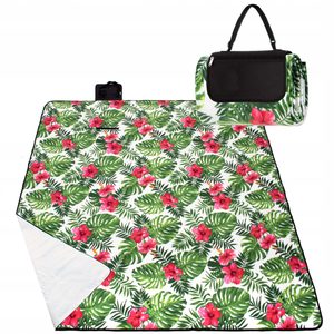 Patura pentru picnic sau plaja, cu folie izolatoare si maner, 160x200cm, floral