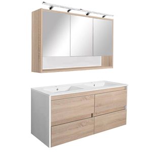 Set mobilier baie Porto 120, stejar alb-sonoma