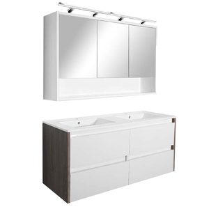 Set mobilier baie Porto 120, rauna ulm-alb