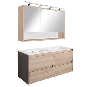 Set mobilier baie Porto 120, rauna ulm-stejar sonoma