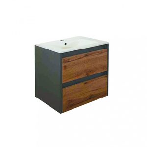Masca chiuveta baie Porto 60 cu lavoar, antracit-stejarului rustic