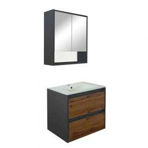 Set mobilier baie Porto 60, stejarului rustic antracit