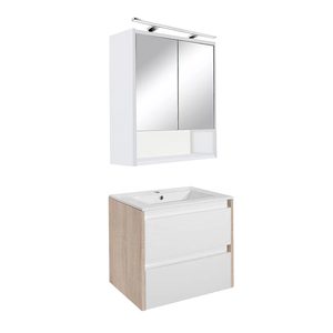Set mobilier baie Porto 60, stejar sonoma alb