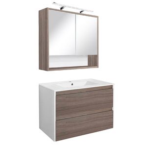 Set mobilier baie Porto 80, ulm alb-rauna