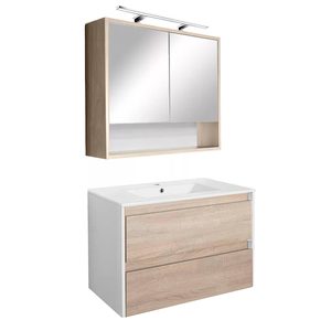 Set mobilier baie Porto 80, stejar alb-sonoma