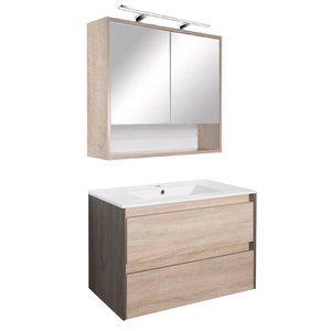 Set mobilier baie Porto 80, rauna ulm-stejar sonoma