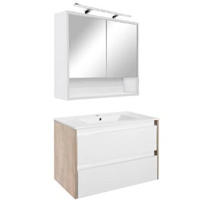 Set mobilier baie Porto 80, stejar sonoma alb