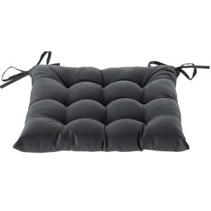 Perna scaun 40x40x6 cm, matlasata, poliester impermeabil, cu prindere, gri inchis