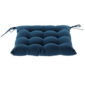 Perna scaun 40x40x6 cm, matlasata, poliester impermeabil, cu prindere, albastra