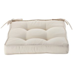 Perna scaun 40x40x6 cm, colturi drepte, poliester impermeabil, cu prindere, bej