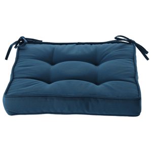 Perna scaun 40x40x6 cm, colturi drepte, poliester impermeabil, cu prindere, albastra