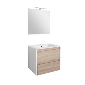Set mobilier baie Porto Prime 60, stejar alb-sonoma