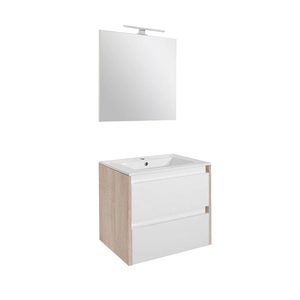 Set mobilier baie Porto Prime 60, stejar sonoma alb