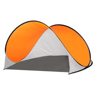 Cort plaja si picnic semi-deschis Sersimo, protectie UV, 200x120x110cm, portocaliu gri