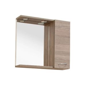 Dulap baie cu oglinda Ruben 65, suspendat, ulm Rauna