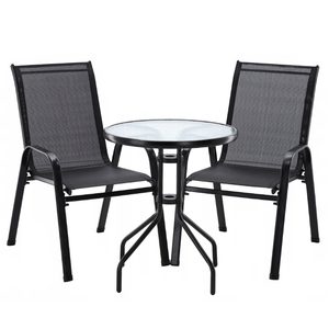Set mobilier gradina Sersimo Torino, 2 scaune, 1 masa, gri antracit