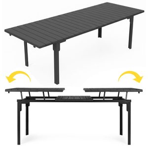 Homelux Masă de grădină extensibilă 180-240 cm pentru 12 persoane, gri