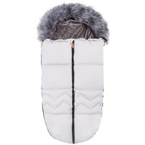 Sac iarna de bebelusi pentru carucior, marime universala, cu gluga, 90x45cm, gri