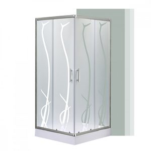 Cabină de duș pătrată Spirit BAMBOO 80x80, cu cădiță de duș acrilică armată