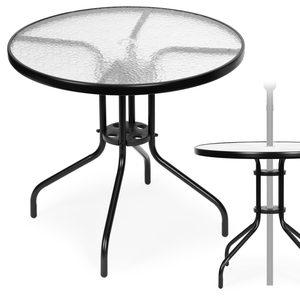 Homelux Masă rotundă de grădină din sticlă cu cadru metalic 80 cm