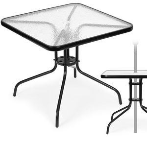 Homelux Masă de grădină din sticlă cu cadru metalic 80x80 cm