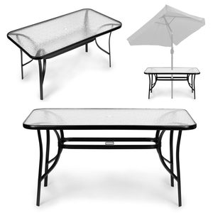 Homelux Masă de grădină din sticlă cu cadru metalic 120x70 cm
