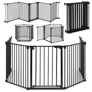 Homelux Balustradă de siguranță 5 panouri 60 cm metal negru