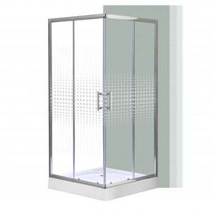 Cabină de duș pătrată Spirit Matrix 90x90 cm cu cădiță de duș acrilică armată