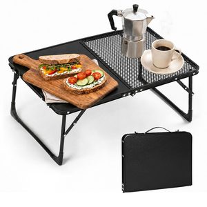 Homelux Masă pliabilă de camping în formă de valiză, 60x40 cm, neagră