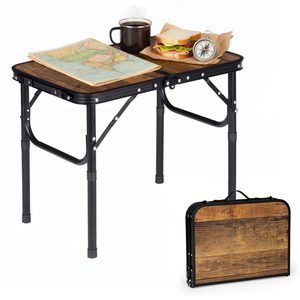 Homelux Masă pliabilă de camping în formă de valiză, 60x40 cm, stejar patinat