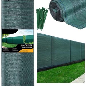 Plasa umbrire si intimitate pentru gard, 1.2m latime, 50m lungime, 140g densitate, verde cu negru