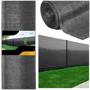Plasa umbrire si intimitate pentru gard, 1.5m latime, 50m lungime, 140g densitate 90%, antracit deschis